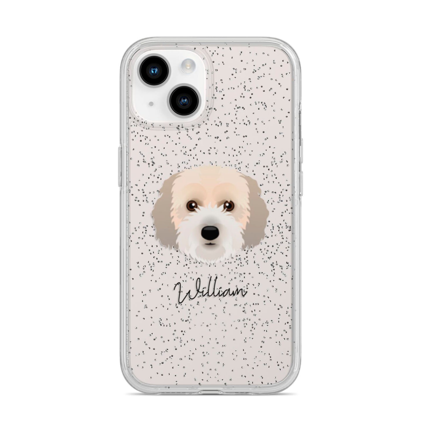 Cockachon Personalised iPhone 14 Glitter Tough Case Starlight