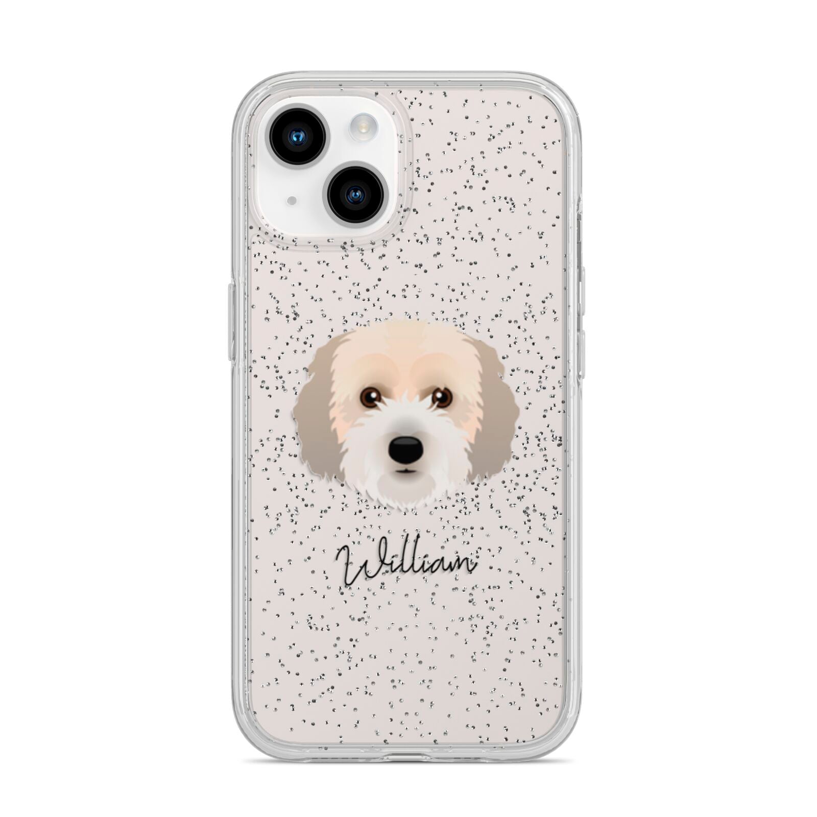 Cockachon Personalised iPhone 14 Glitter Tough Case Starlight