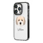 Cockachon Personalised iPhone 14 Pro Black Impact Case Side Angle on Silver phone