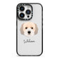 Cockachon Personalised iPhone 14 Pro Black Impact Case on Silver phone