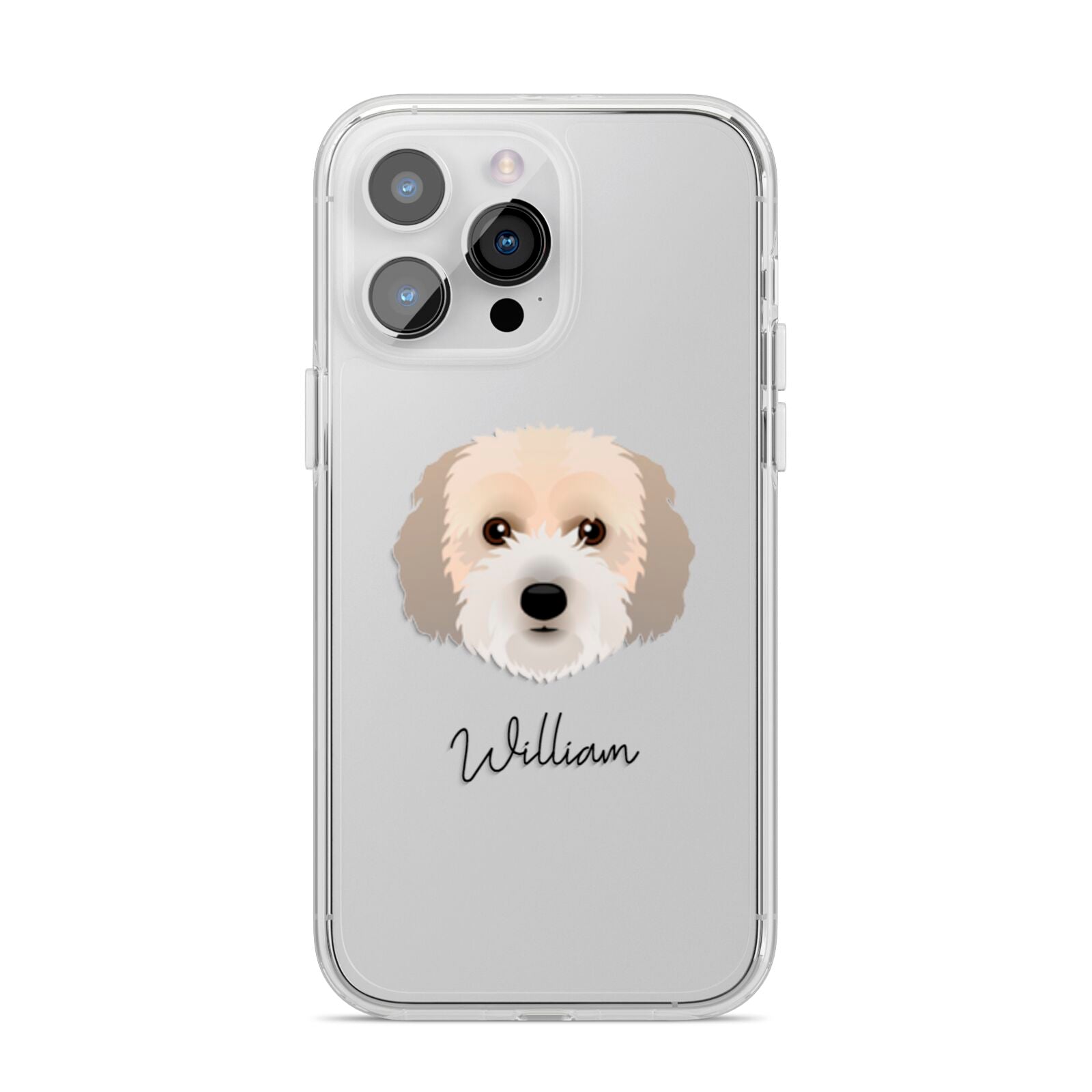 Cockachon Personalised iPhone 14 Pro Max Clear Tough Case Silver