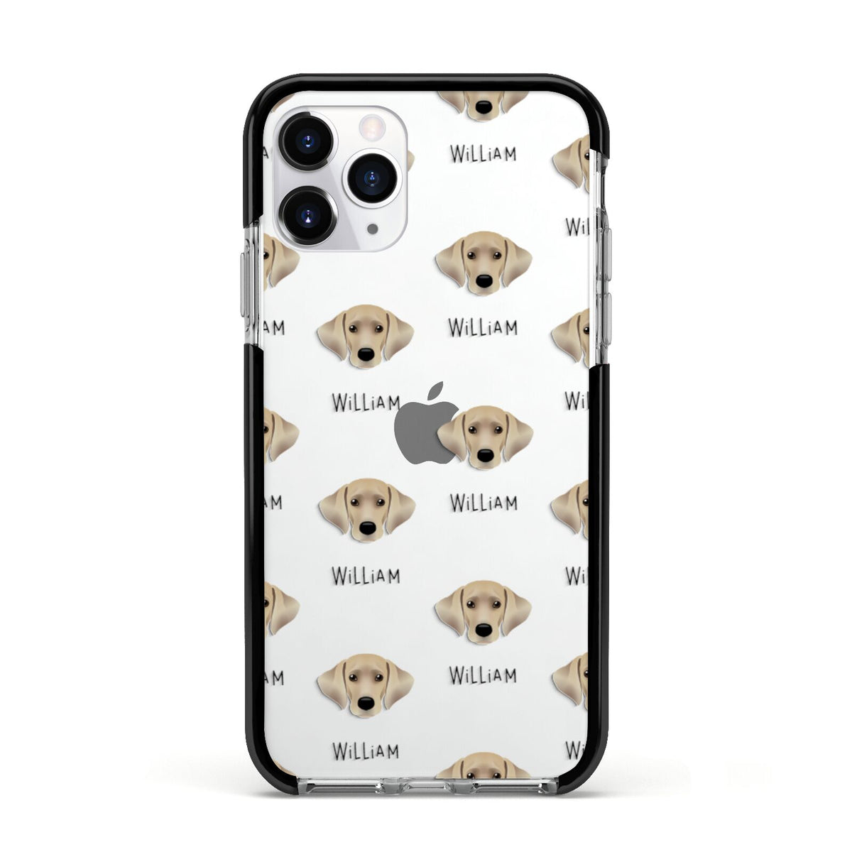 Cockador Icon with Name Apple iPhone 11 Pro in Silver with Black Impact Case