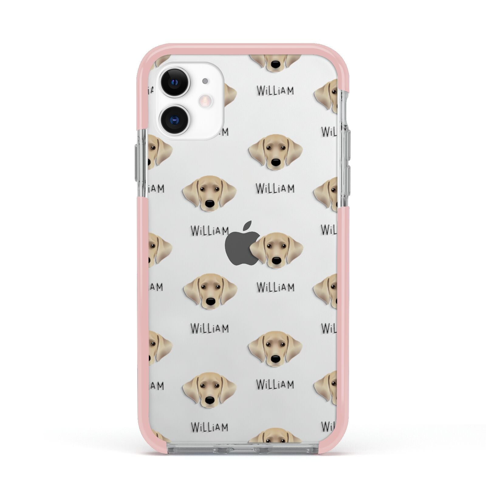 Cockador Icon with Name Apple iPhone 11 in White with Pink Impact Case