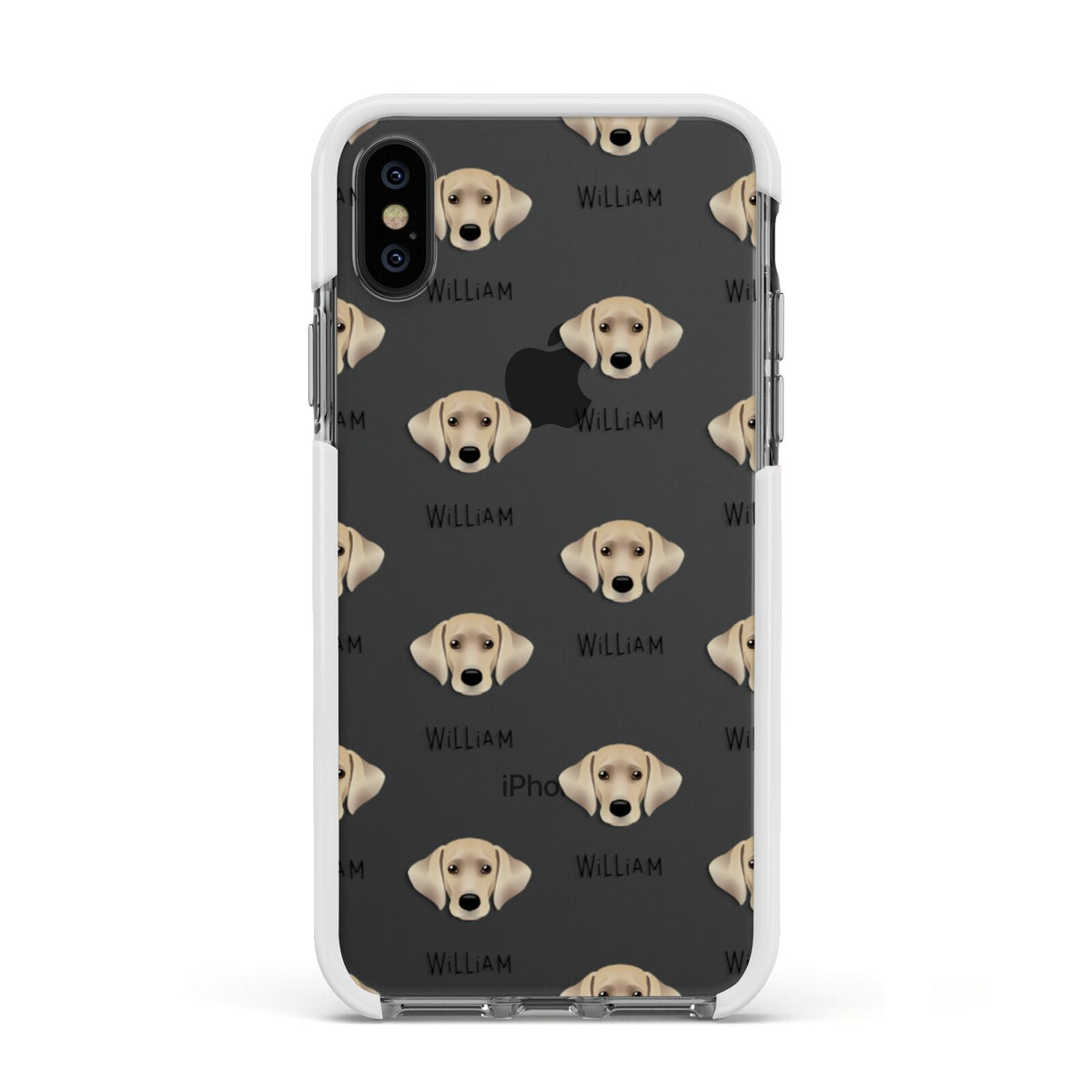 Cockador Icon with Name Apple iPhone Xs Impact Case White Edge on Black Phone