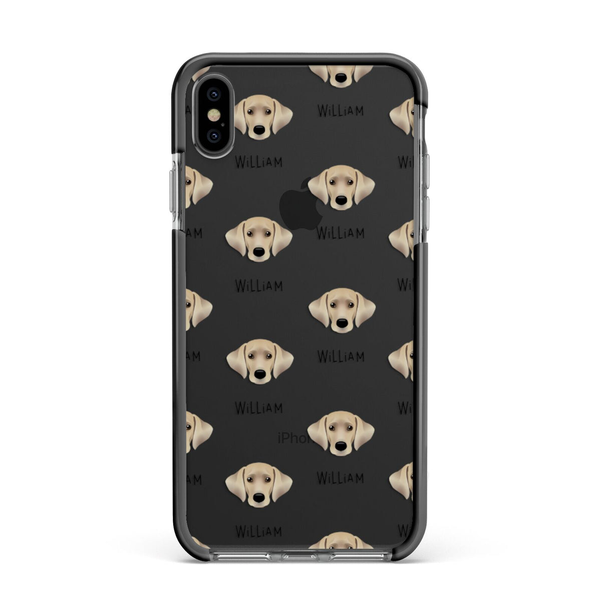 Cockador Icon with Name Apple iPhone Xs Max Impact Case Black Edge on Black Phone