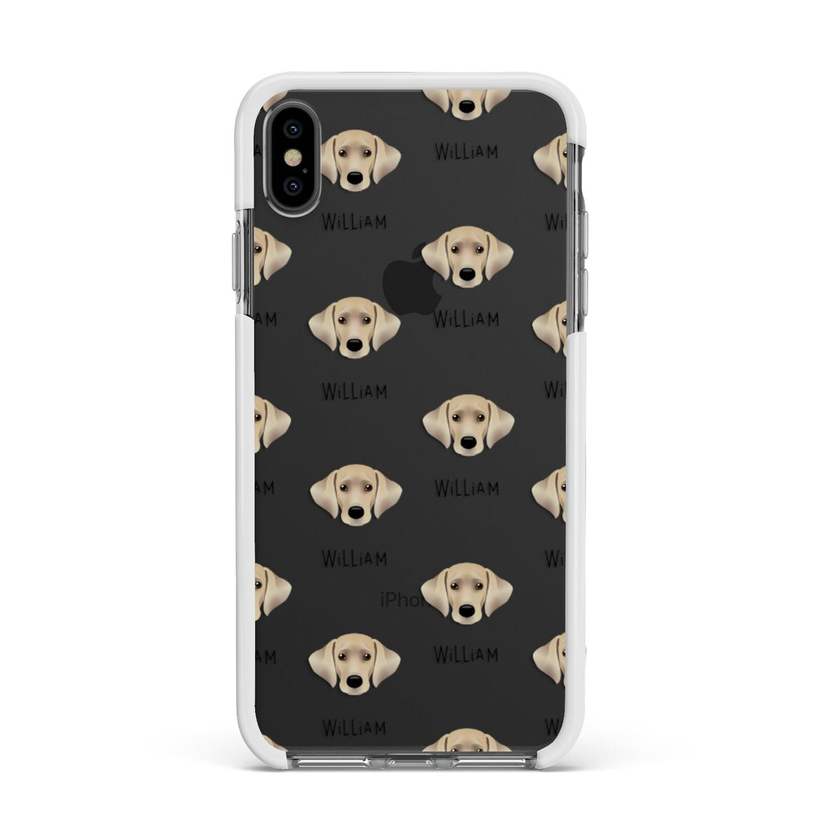 Cockador Icon with Name Apple iPhone Xs Max Impact Case White Edge on Black Phone