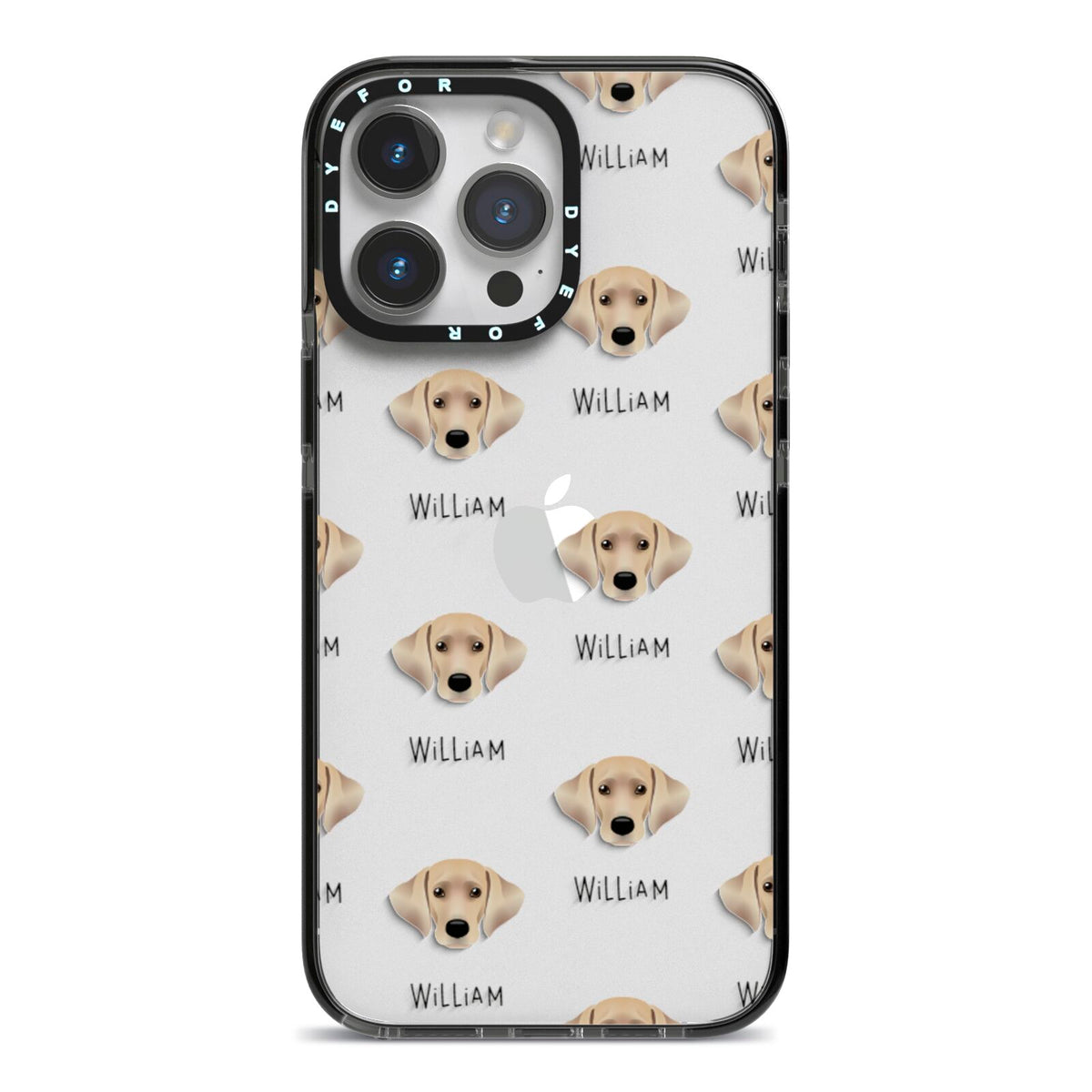 Cockador Icon with Name iPhone 14 Pro Max Black Impact Case on Silver phone