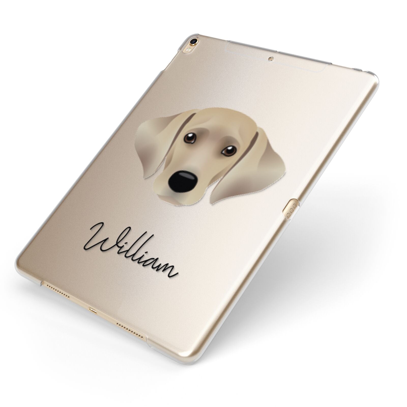 Cockador Personalised Apple iPad Case on Gold iPad Side View