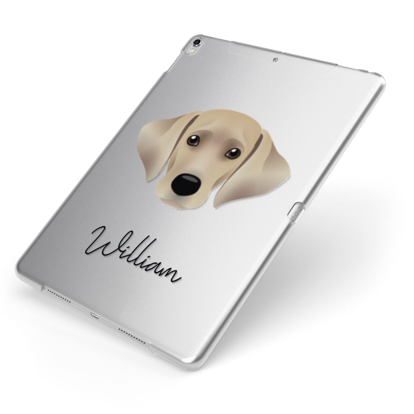 Cockador Personalised Apple iPad Case on Silver iPad Side View