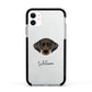 Cockador Personalised Apple iPhone 11 in White with Black Impact Case