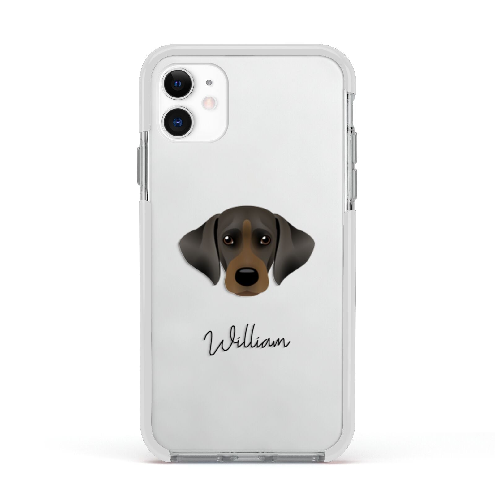 Cockador Personalised Apple iPhone 11 in White with White Impact Case