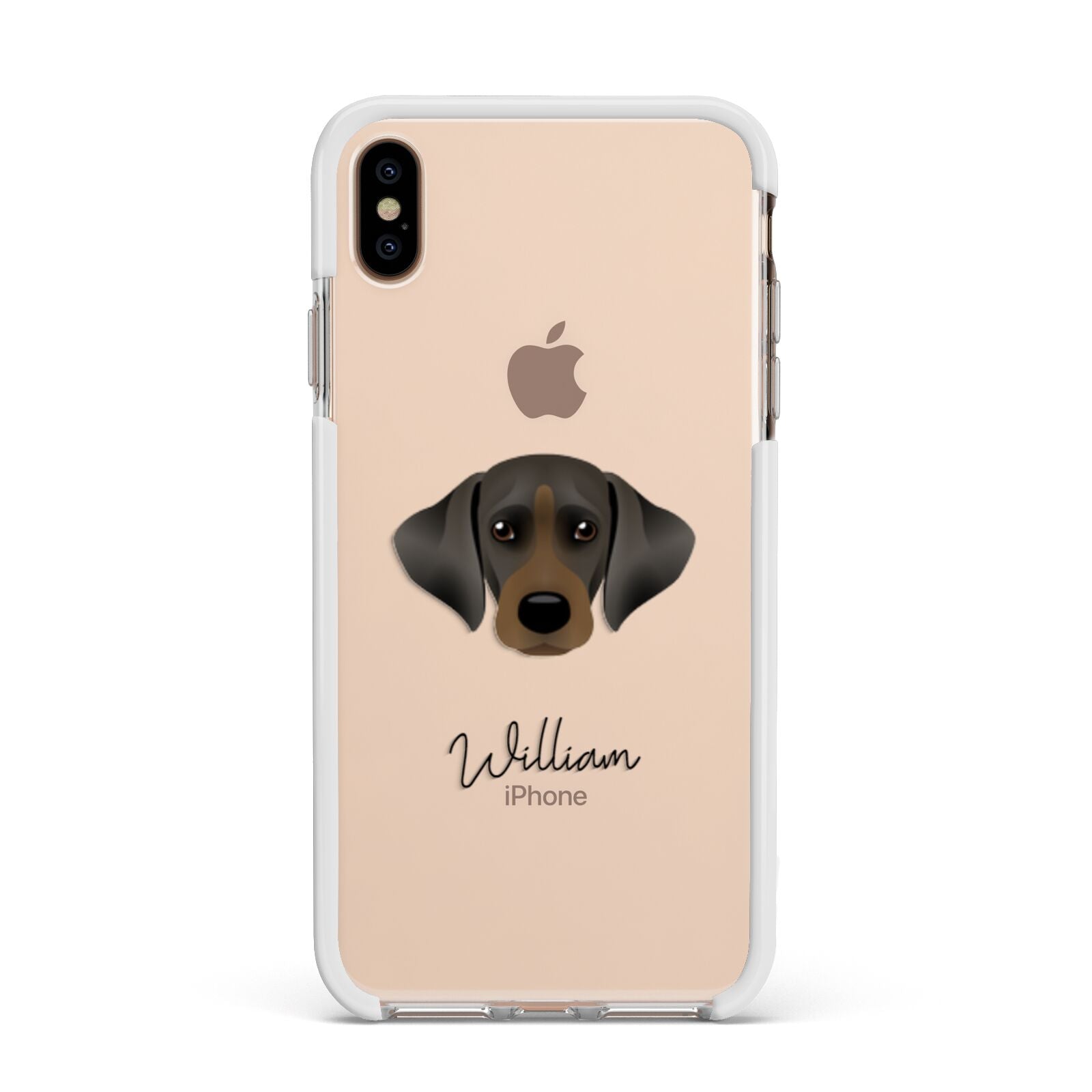 Cockador Personalised Apple iPhone Xs Max Impact Case White Edge on Gold Phone