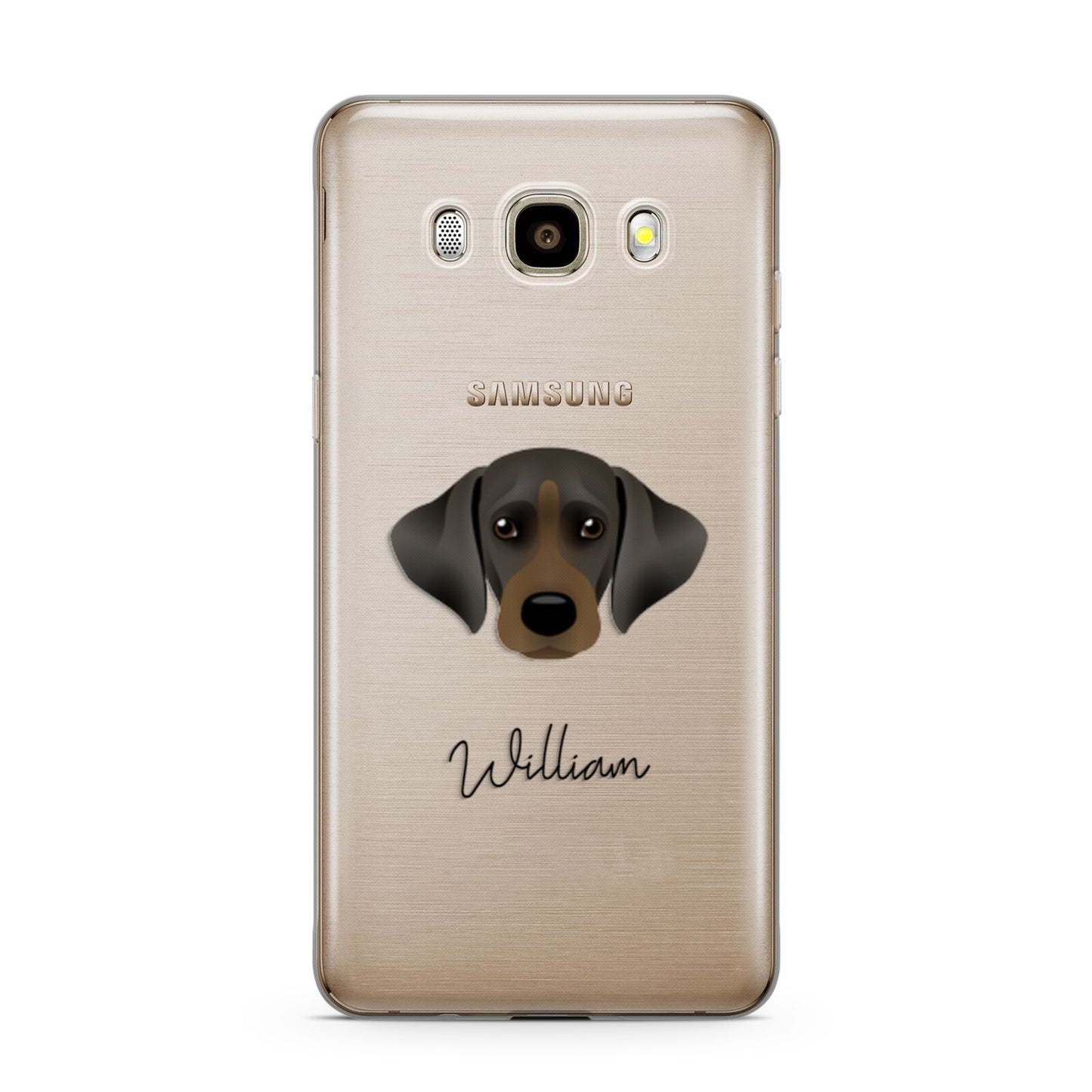 Cockador Personalised Samsung Galaxy J7 2016 Case on gold phone