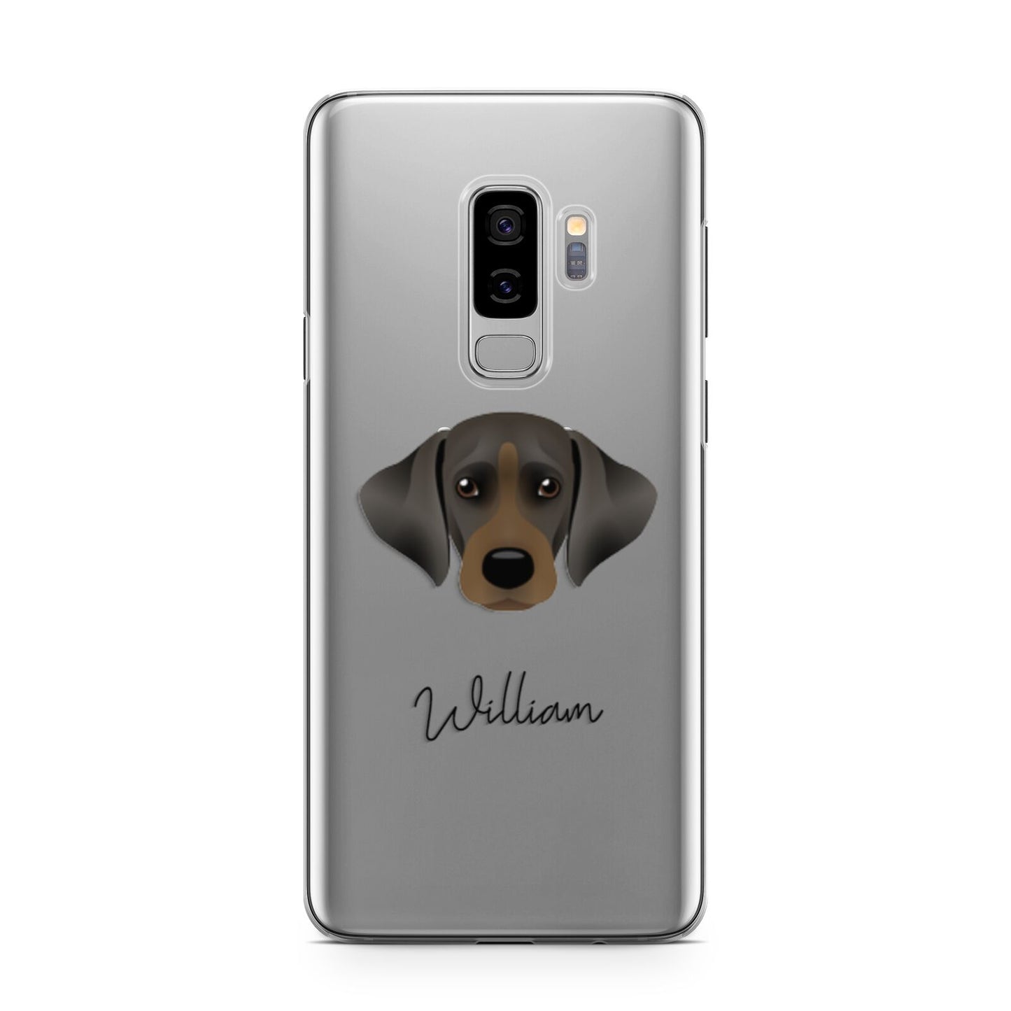 Cockador Personalised Samsung Galaxy S9 Plus Case on Silver phone