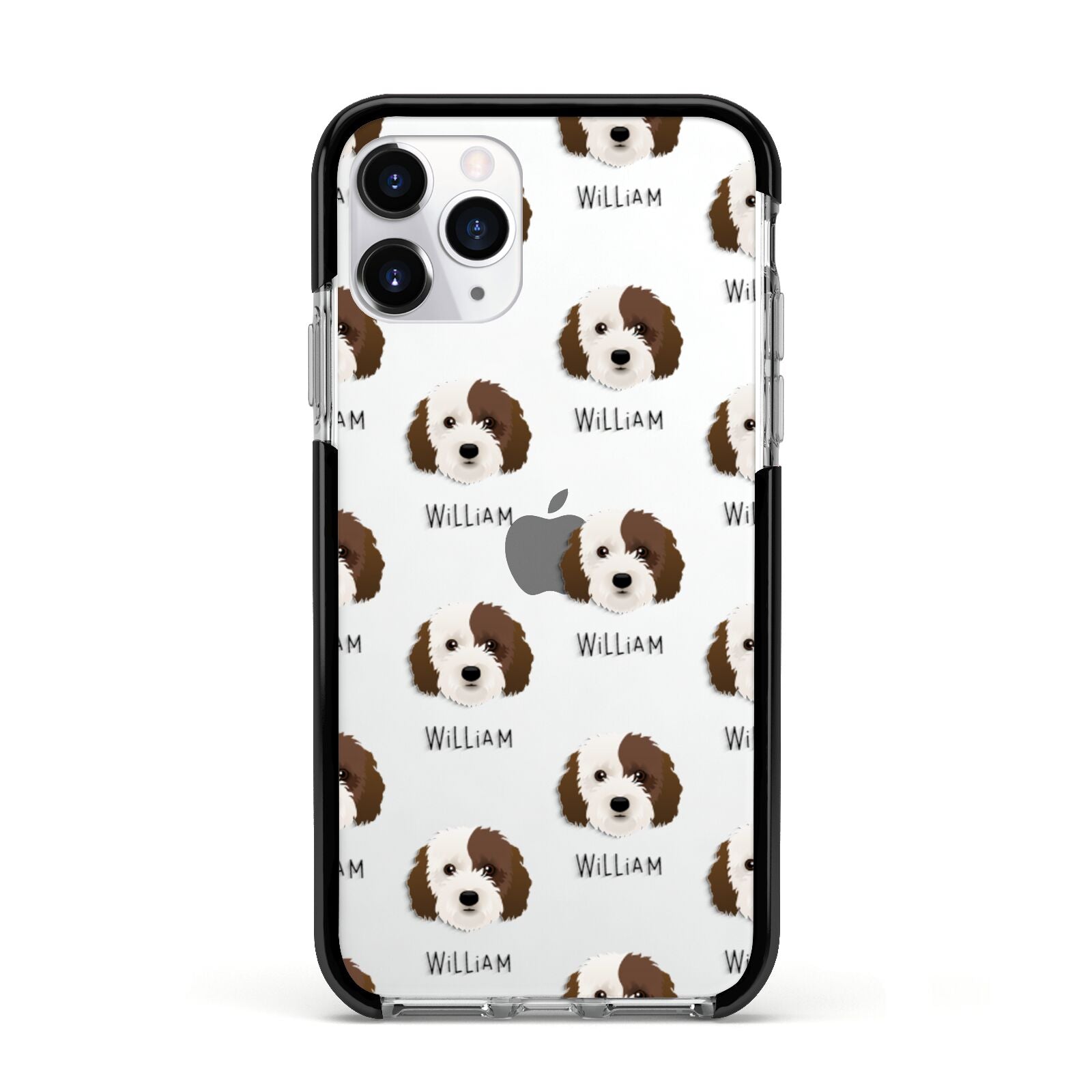 Cockapoo Icon with Name Apple iPhone 11 Pro in Silver with Black Impact Case