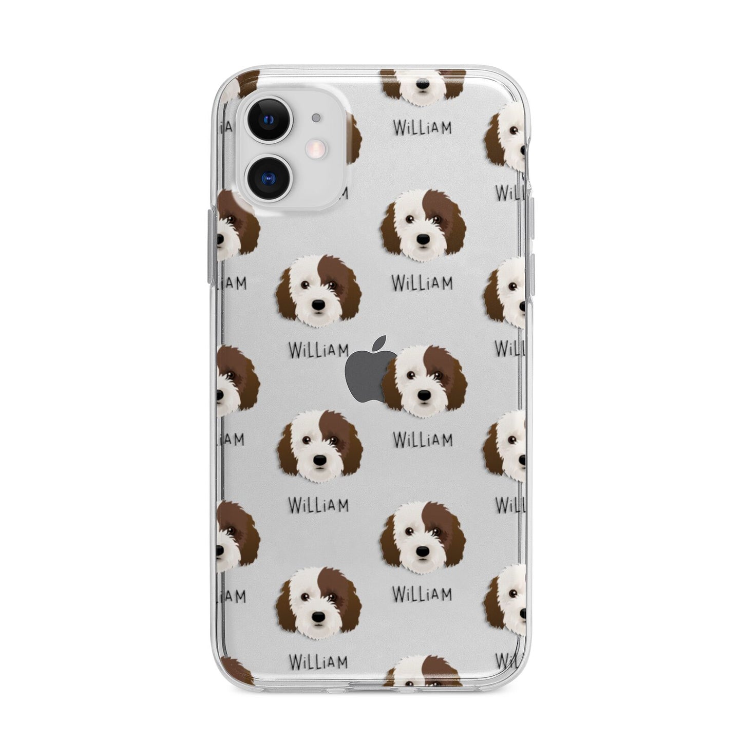 Cockapoo Icon with Name Apple iPhone 11 in White with Bumper Case