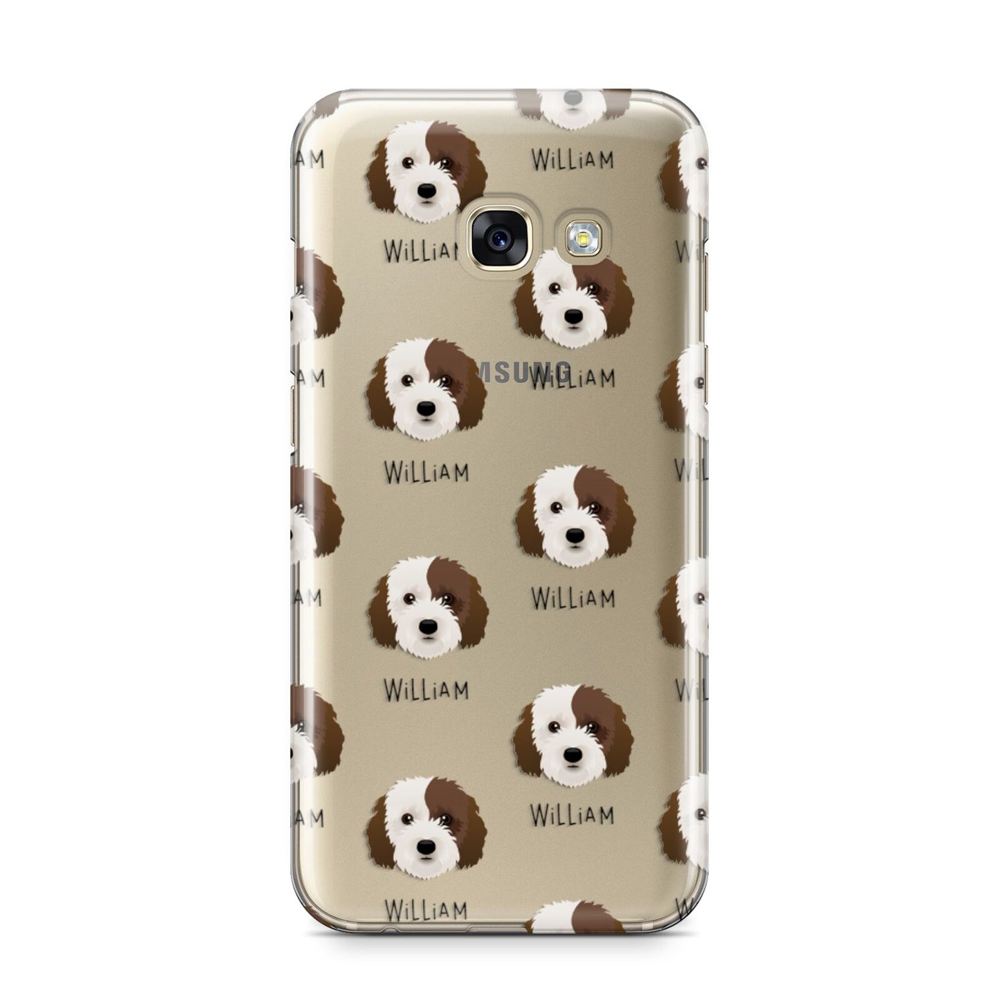 Cockapoo Icon with Name Samsung Galaxy A3 2017 Case on gold phone