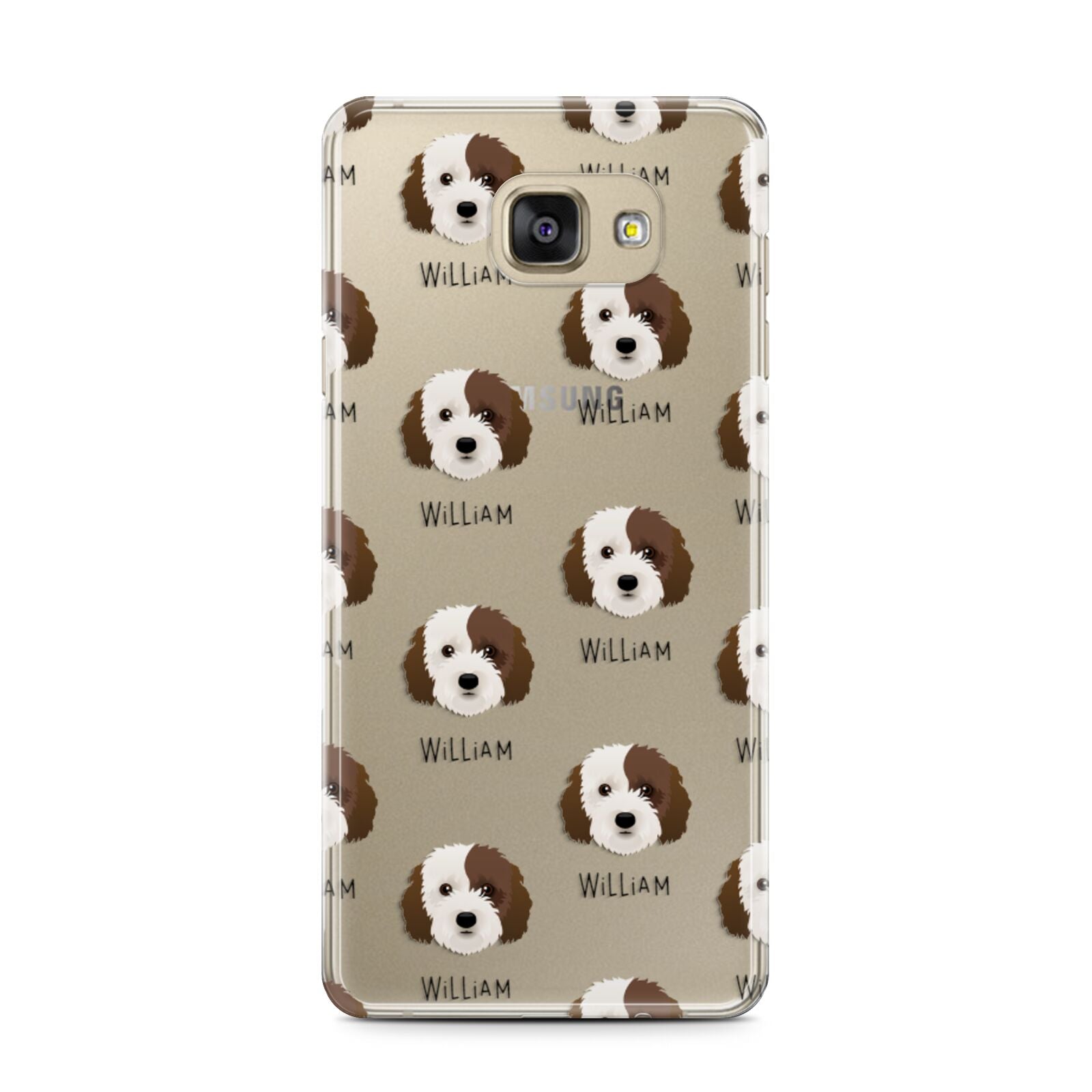 Cockapoo Icon with Name Samsung Galaxy A7 2016 Case on gold phone