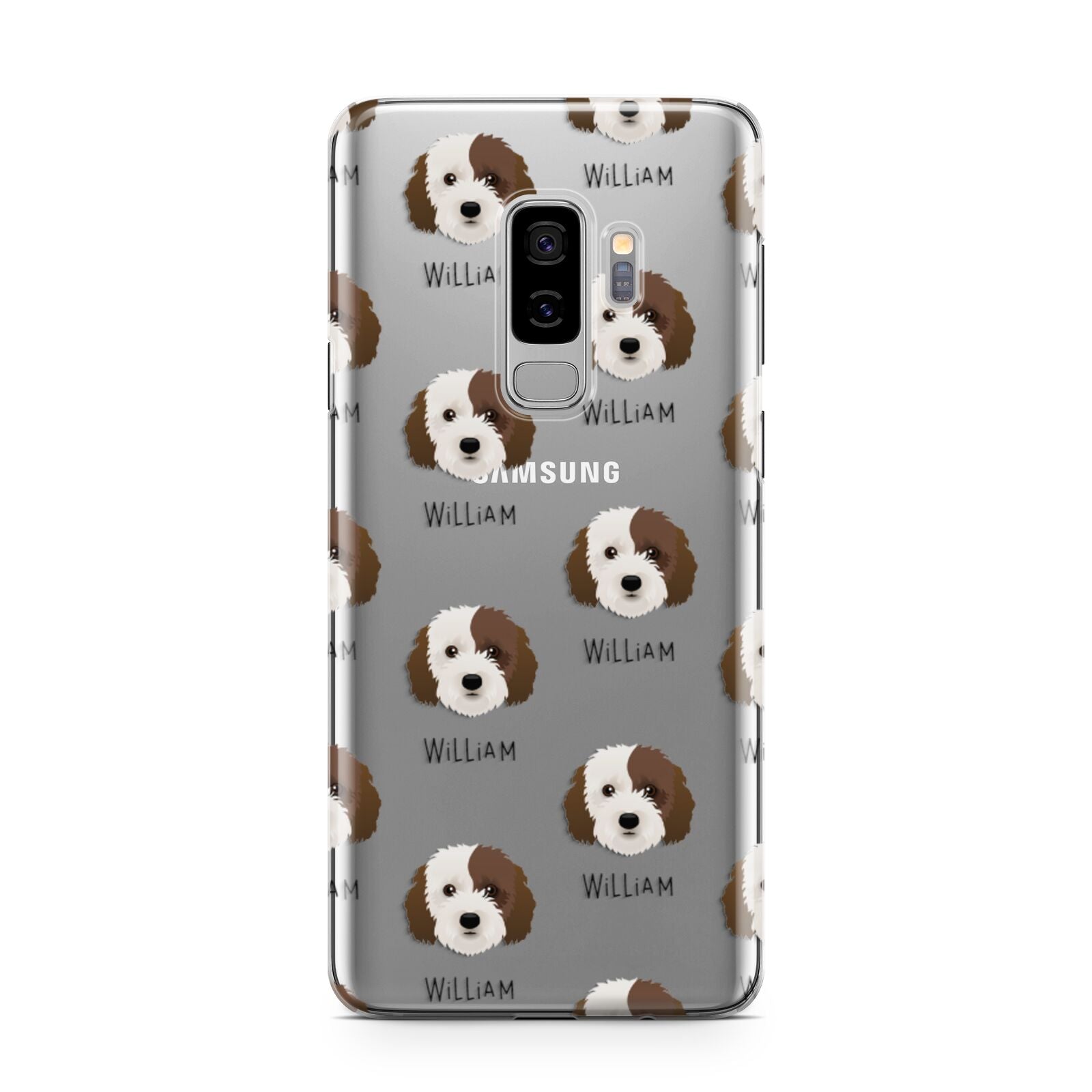 Cockapoo Icon with Name Samsung Galaxy S9 Plus Case on Silver phone