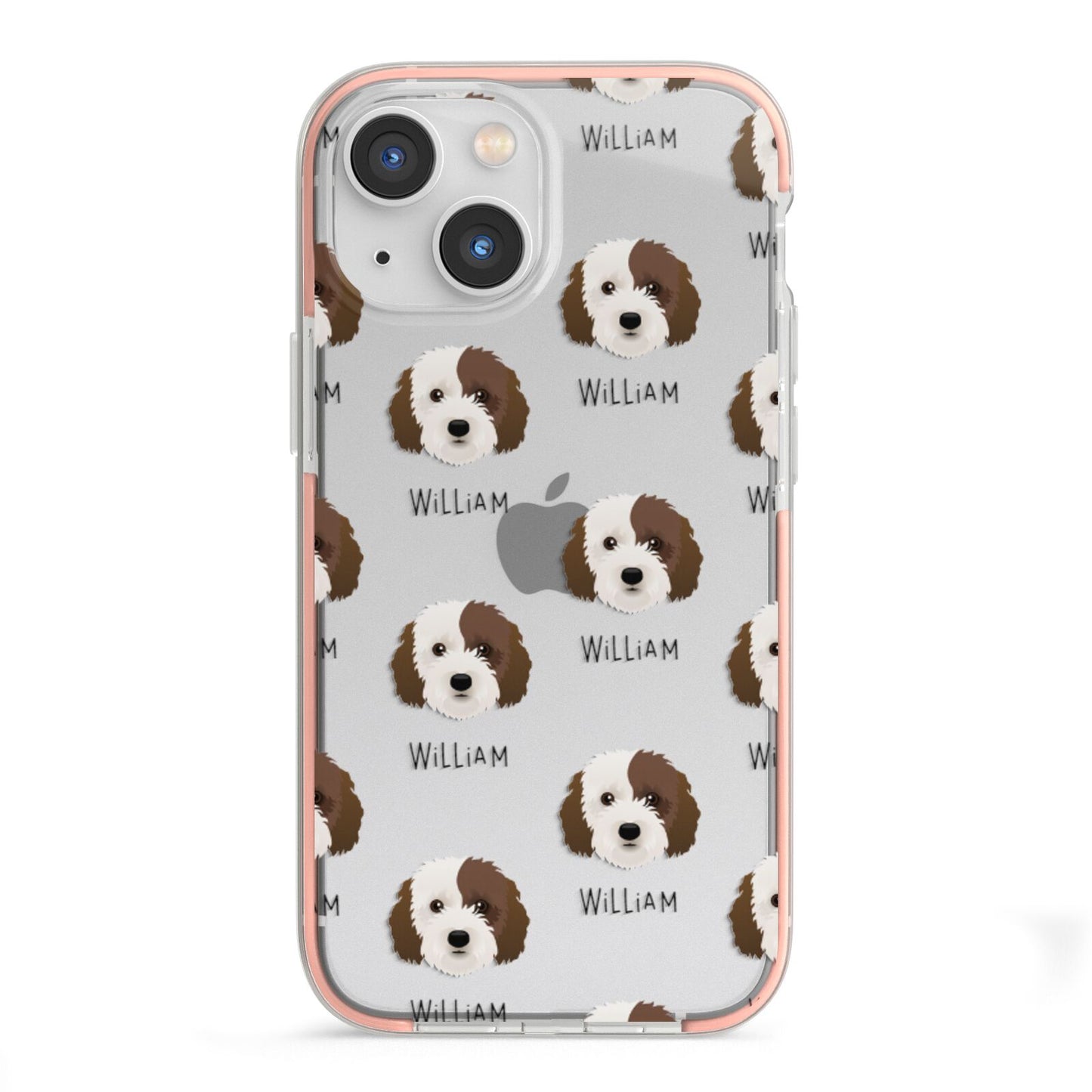Cockapoo Icon with Name iPhone 13 Mini TPU Impact Case with Pink Edges
