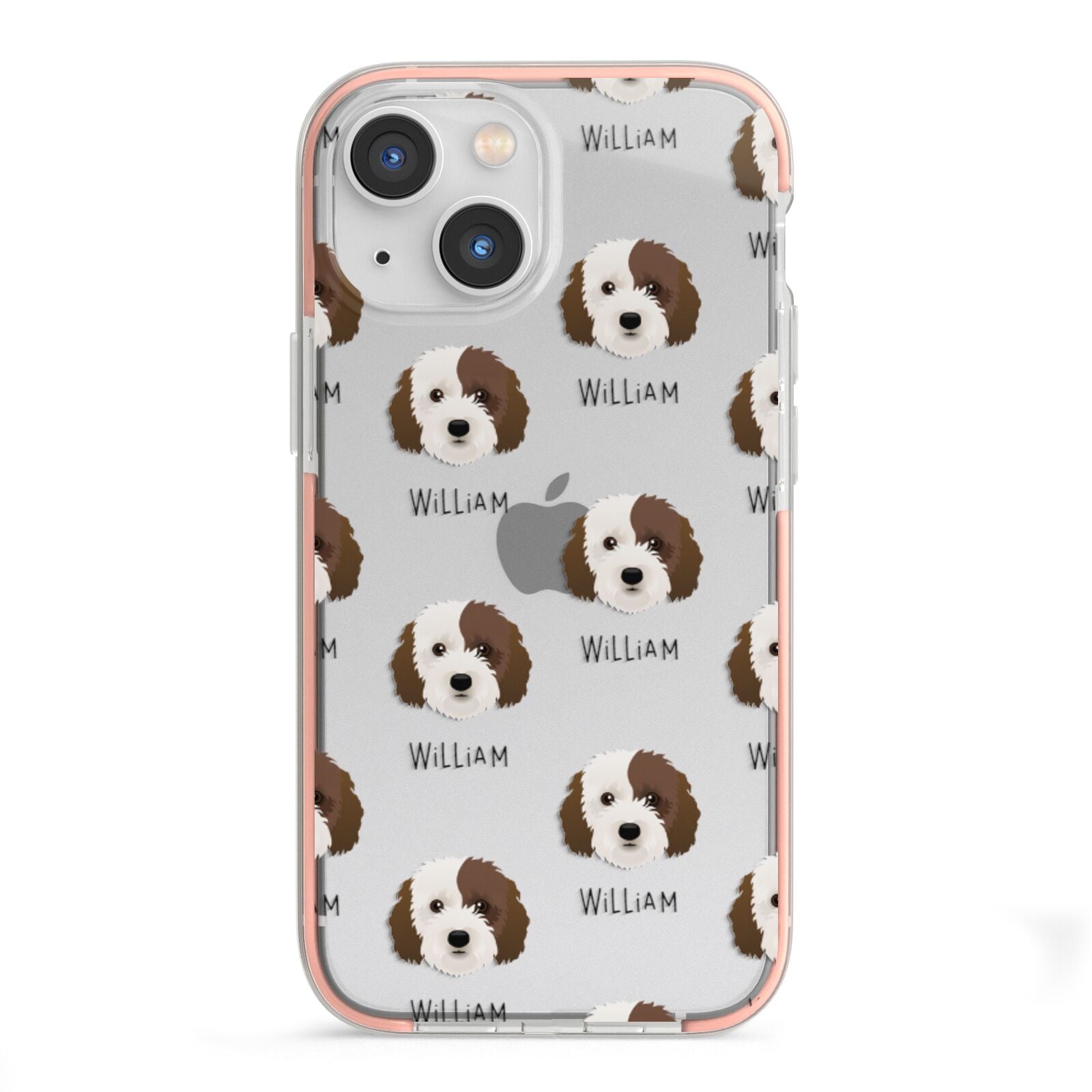 Cockapoo Icon with Name iPhone 13 Mini TPU Impact Case with Pink Edges
