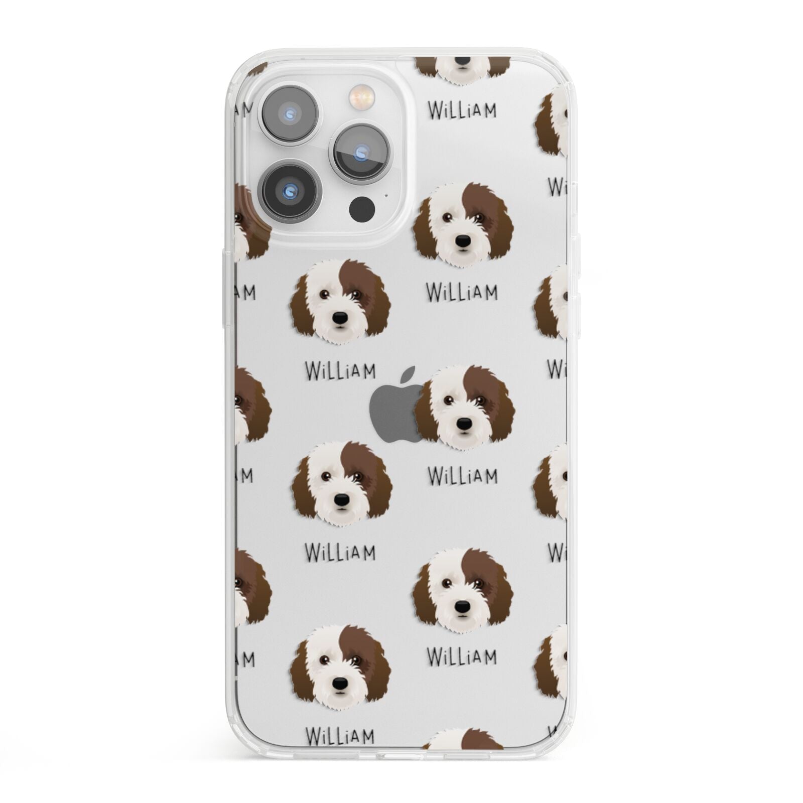 Cockapoo Icon with Name iPhone 13 Pro Max Clear Bumper Case