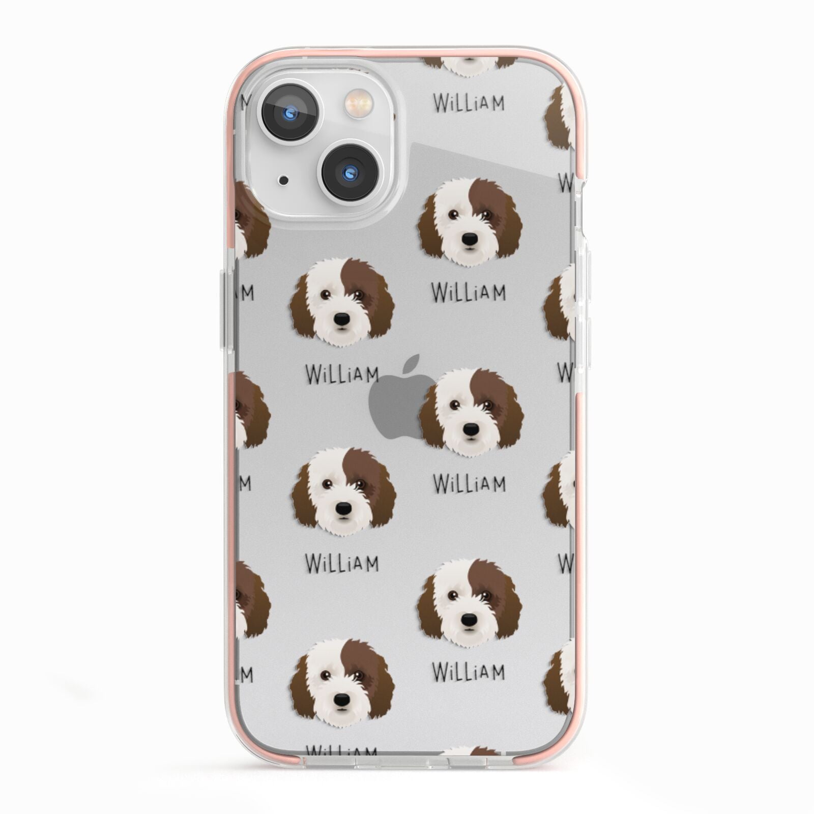 Cockapoo Icon with Name iPhone 13 TPU Impact Case with Pink Edges