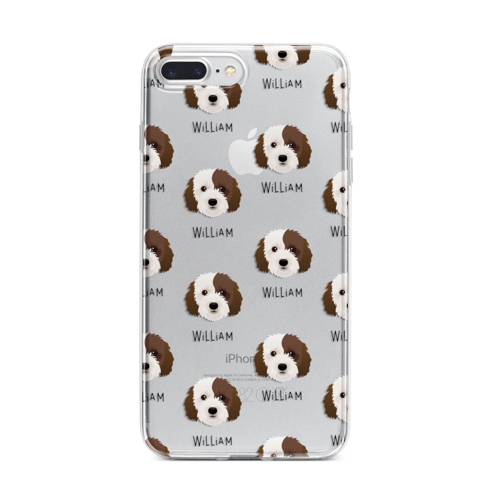Cockapoo Icon with Name iPhone 7 Plus Bumper Case on Silver iPhone