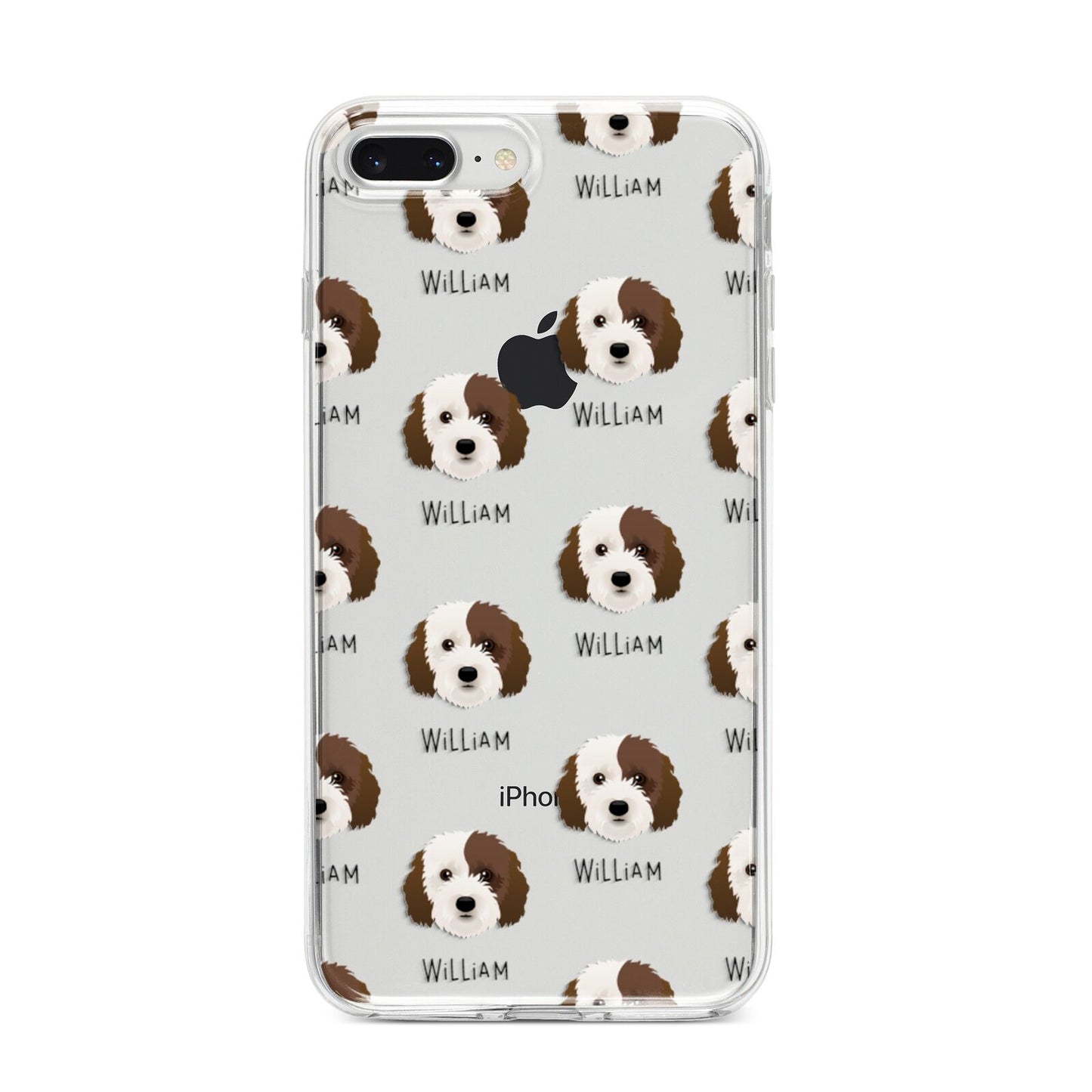 Cockapoo Icon with Name iPhone 8 Plus Bumper Case on Silver iPhone