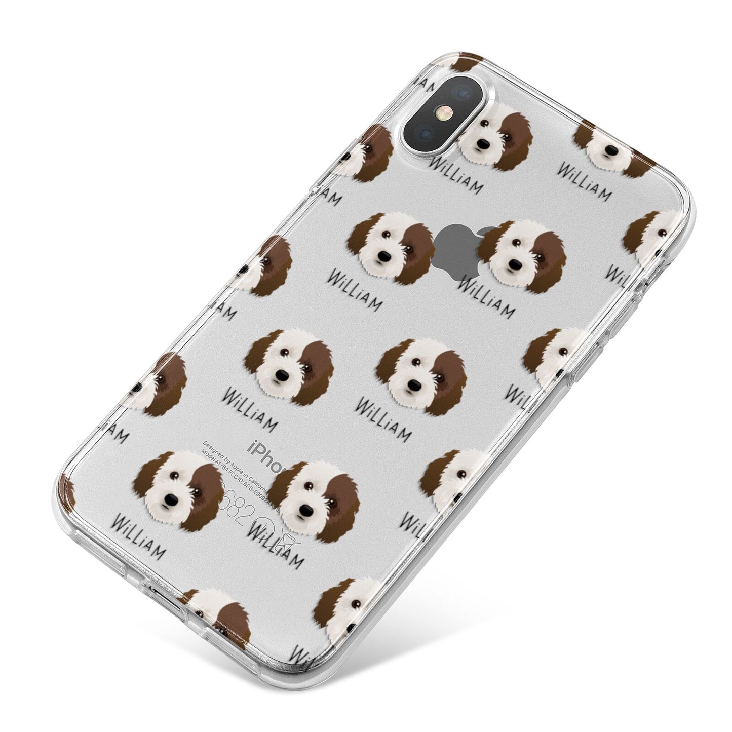 Cockapoo Icon with Name iPhone X Bumper Case on Silver iPhone