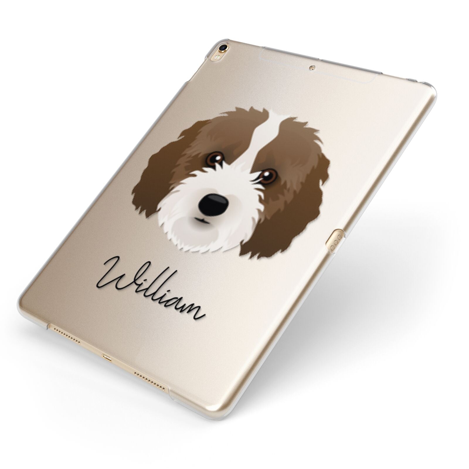 Cockapoo Personalised Apple iPad Case on Gold iPad Side View