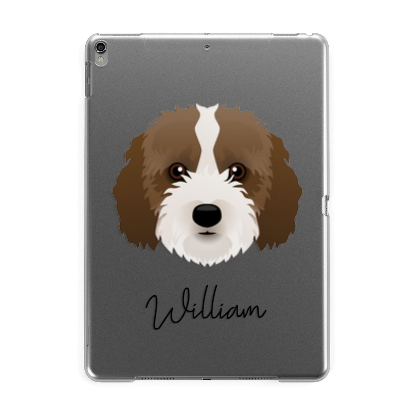 Cockapoo Personalised Apple iPad Grey Case
