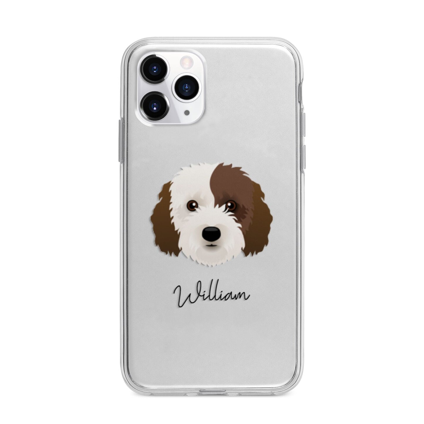 Cockapoo Personalised Apple iPhone 11 Pro Max in Silver with Bumper Case