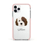 Cockapoo Personalised Apple iPhone 11 Pro in Silver with Pink Impact Case
