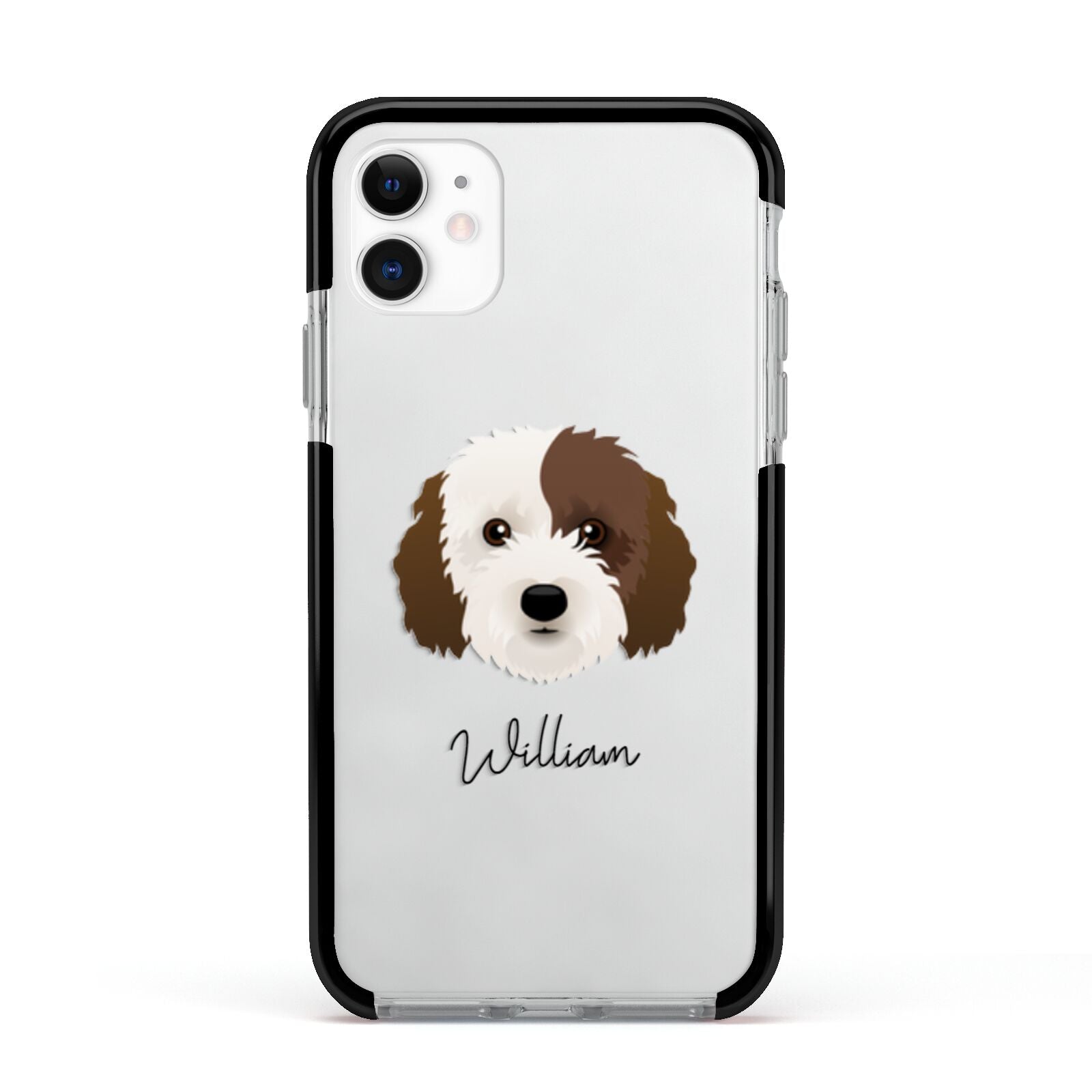 Cockapoo Personalised Apple iPhone 11 in White with Black Impact Case