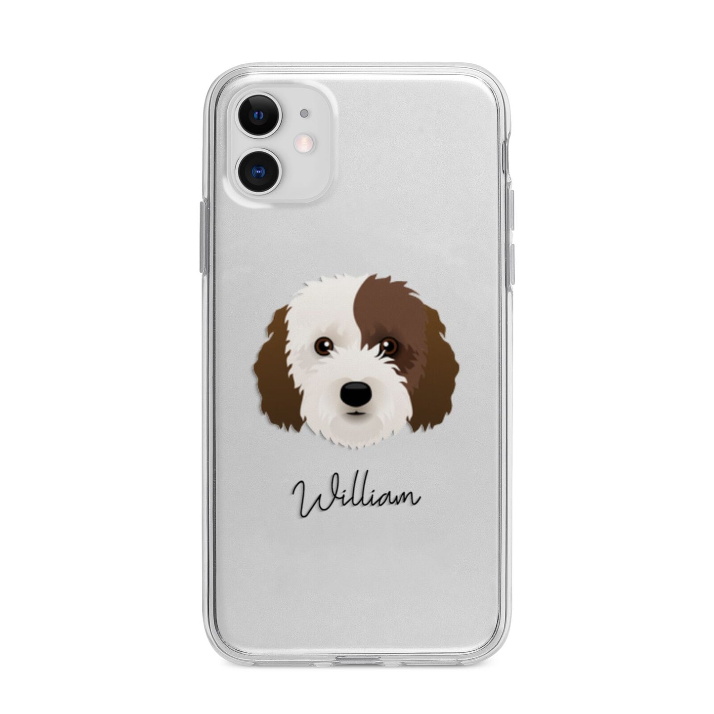 Cockapoo Personalised Apple iPhone 11 in White with Bumper Case