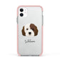 Cockapoo Personalised Apple iPhone 11 in White with Pink Impact Case
