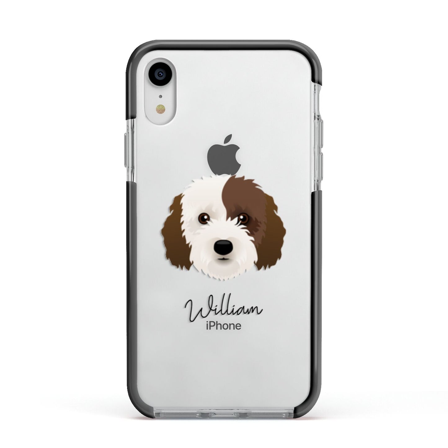 Cockapoo Personalised Apple iPhone XR Impact Case Black Edge on Silver Phone