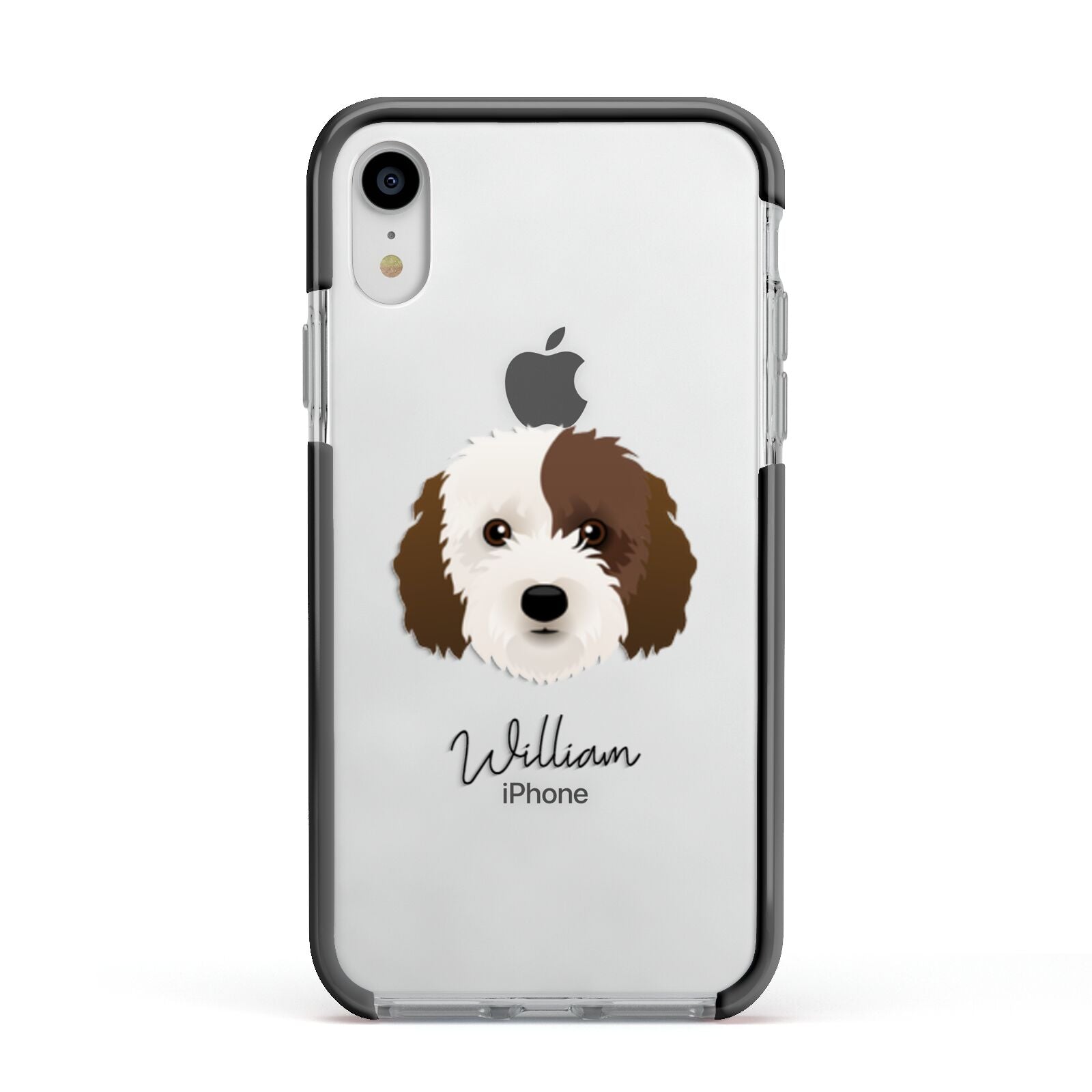 Cockapoo Personalised Apple iPhone XR Impact Case Black Edge on Silver Phone