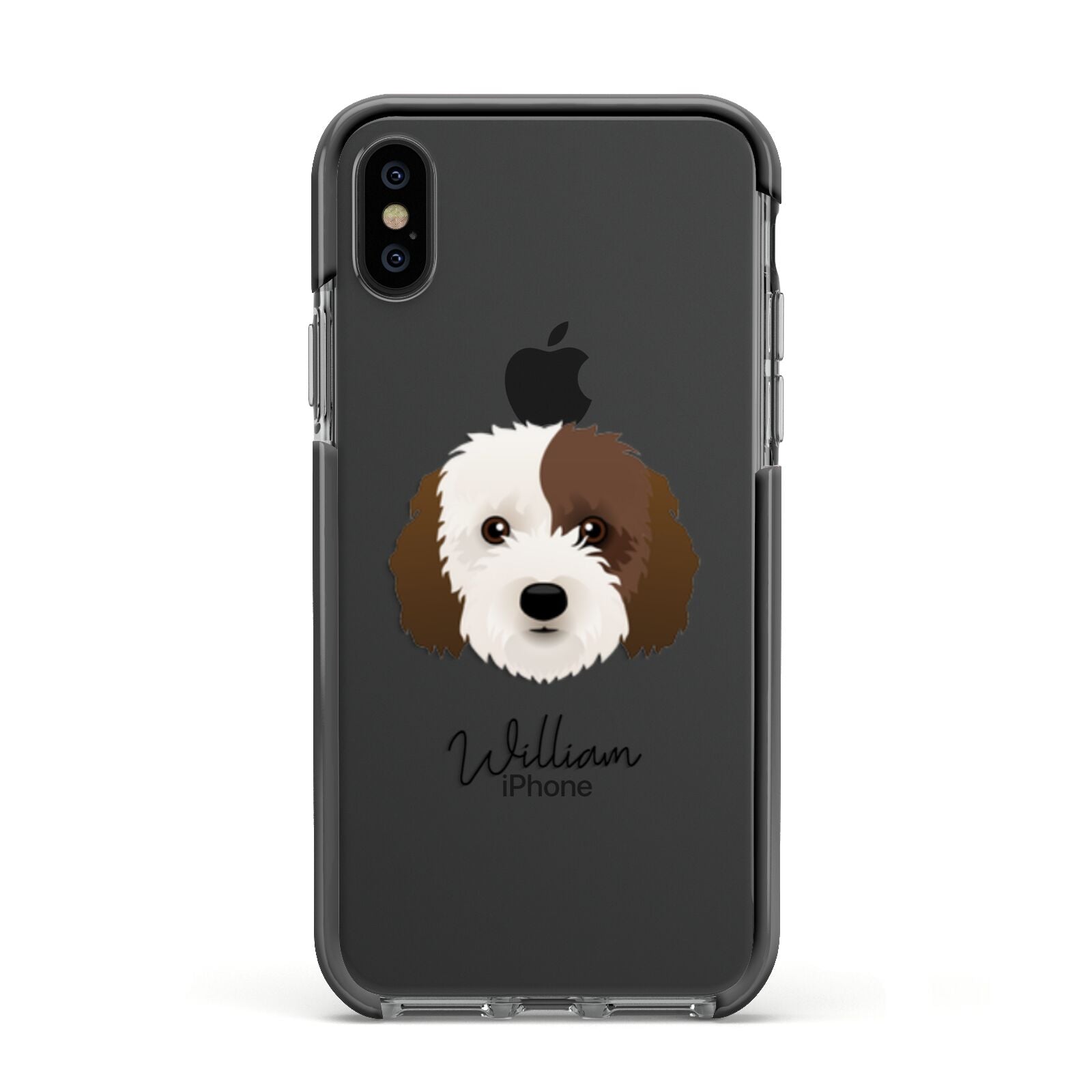 Cockapoo Personalised Apple iPhone Xs Impact Case Black Edge on Black Phone