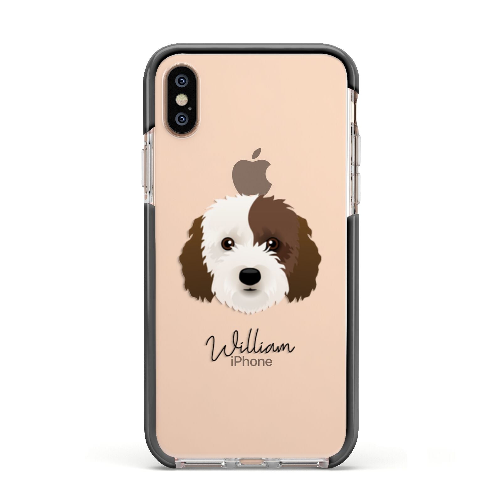 Cockapoo Personalised Apple iPhone Xs Impact Case Black Edge on Gold Phone