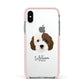 Cockapoo Personalised Apple iPhone Xs Impact Case Pink Edge on Silver Phone