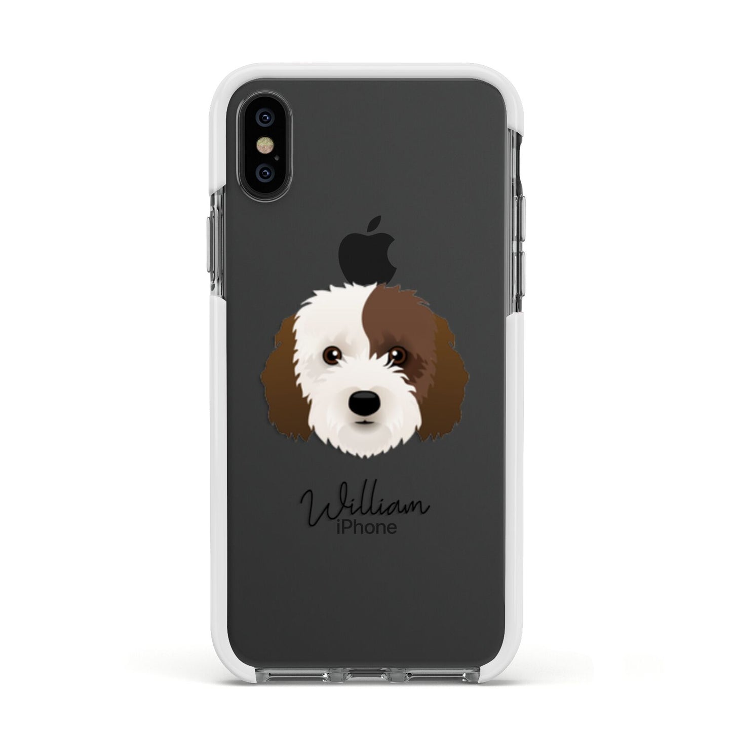 Cockapoo Personalised Apple iPhone Xs Impact Case White Edge on Black Phone