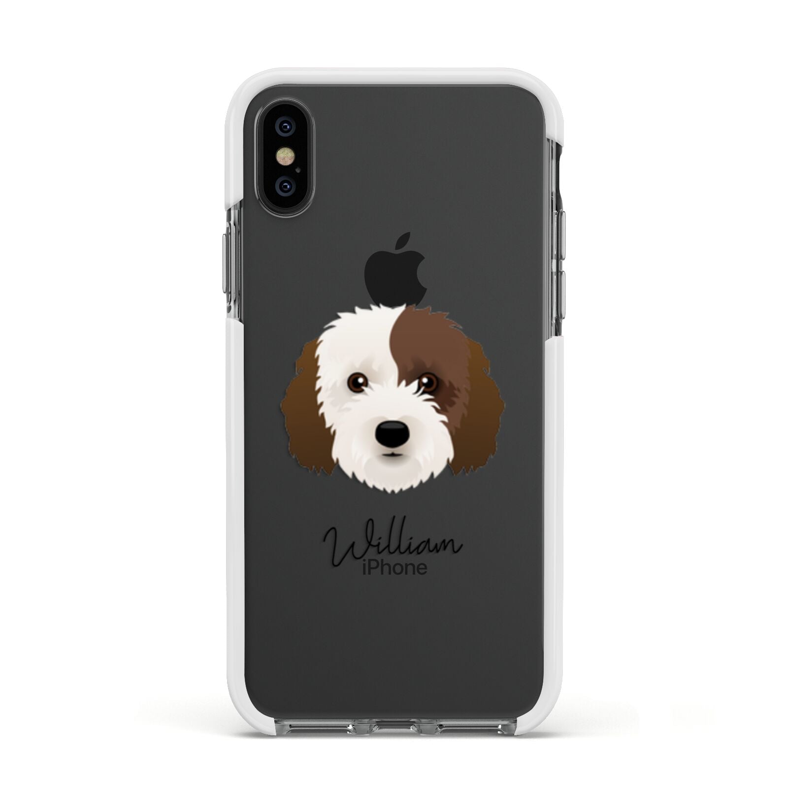 Cockapoo Personalised Apple iPhone Xs Impact Case White Edge on Black Phone