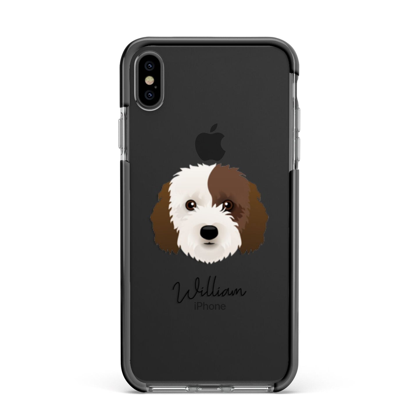 Cockapoo Personalised Apple iPhone Xs Max Impact Case Black Edge on Black Phone
