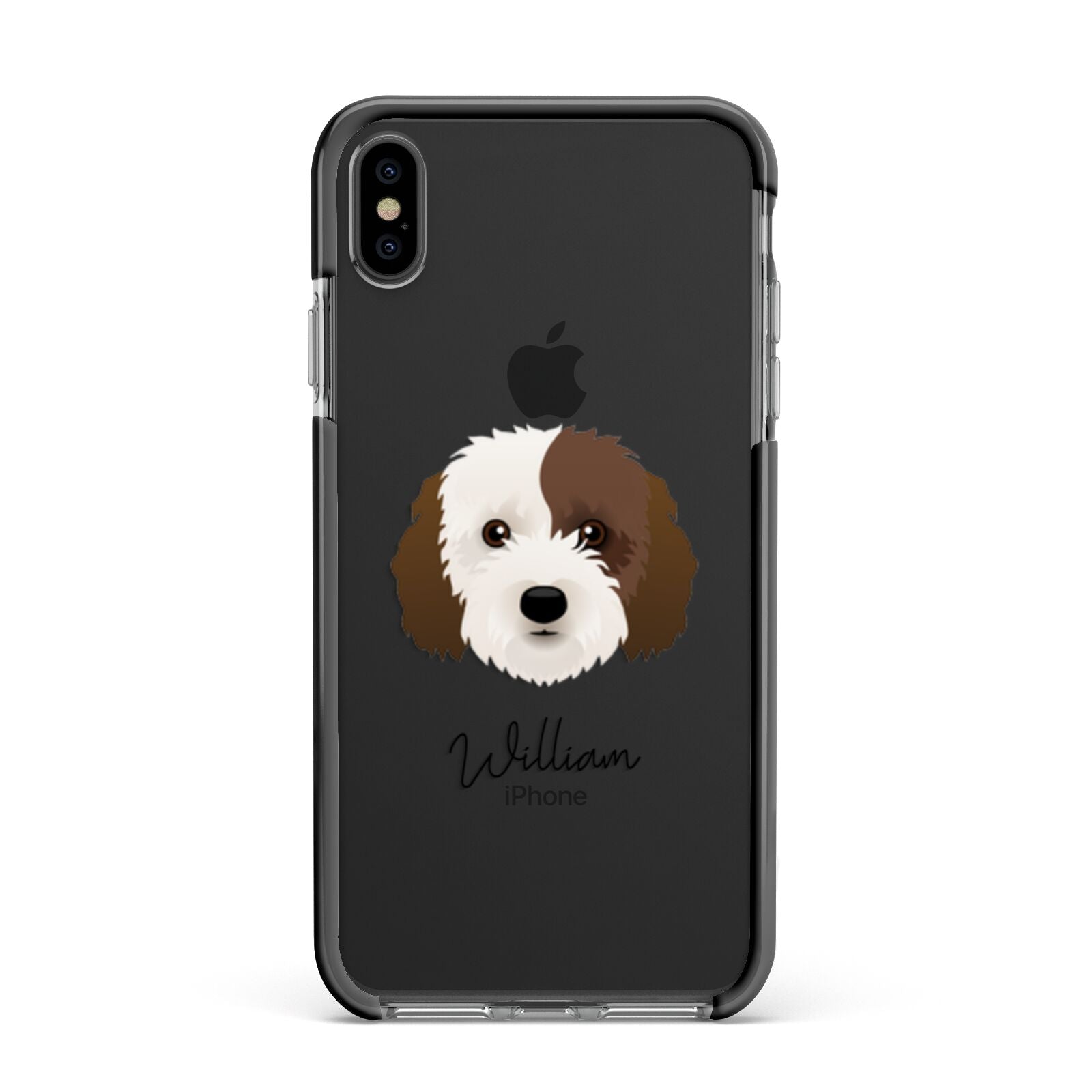 Cockapoo Personalised Apple iPhone Xs Max Impact Case Black Edge on Black Phone