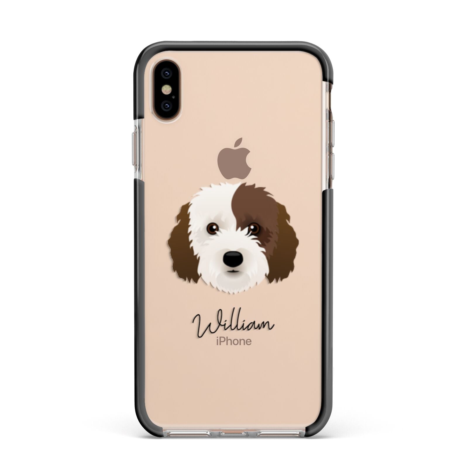 Cockapoo Personalised Apple iPhone Xs Max Impact Case Black Edge on Gold Phone