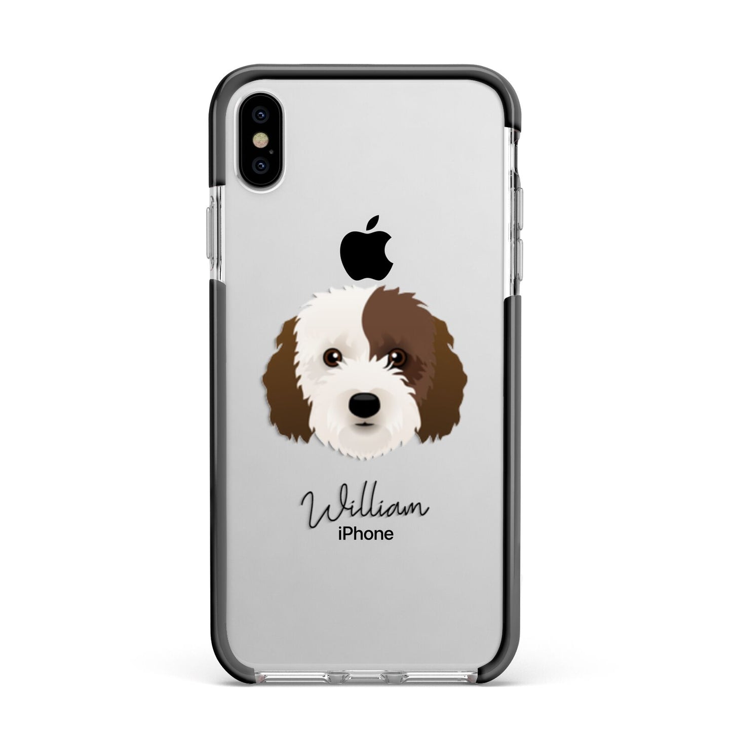 Cockapoo Personalised Apple iPhone Xs Max Impact Case Black Edge on Silver Phone