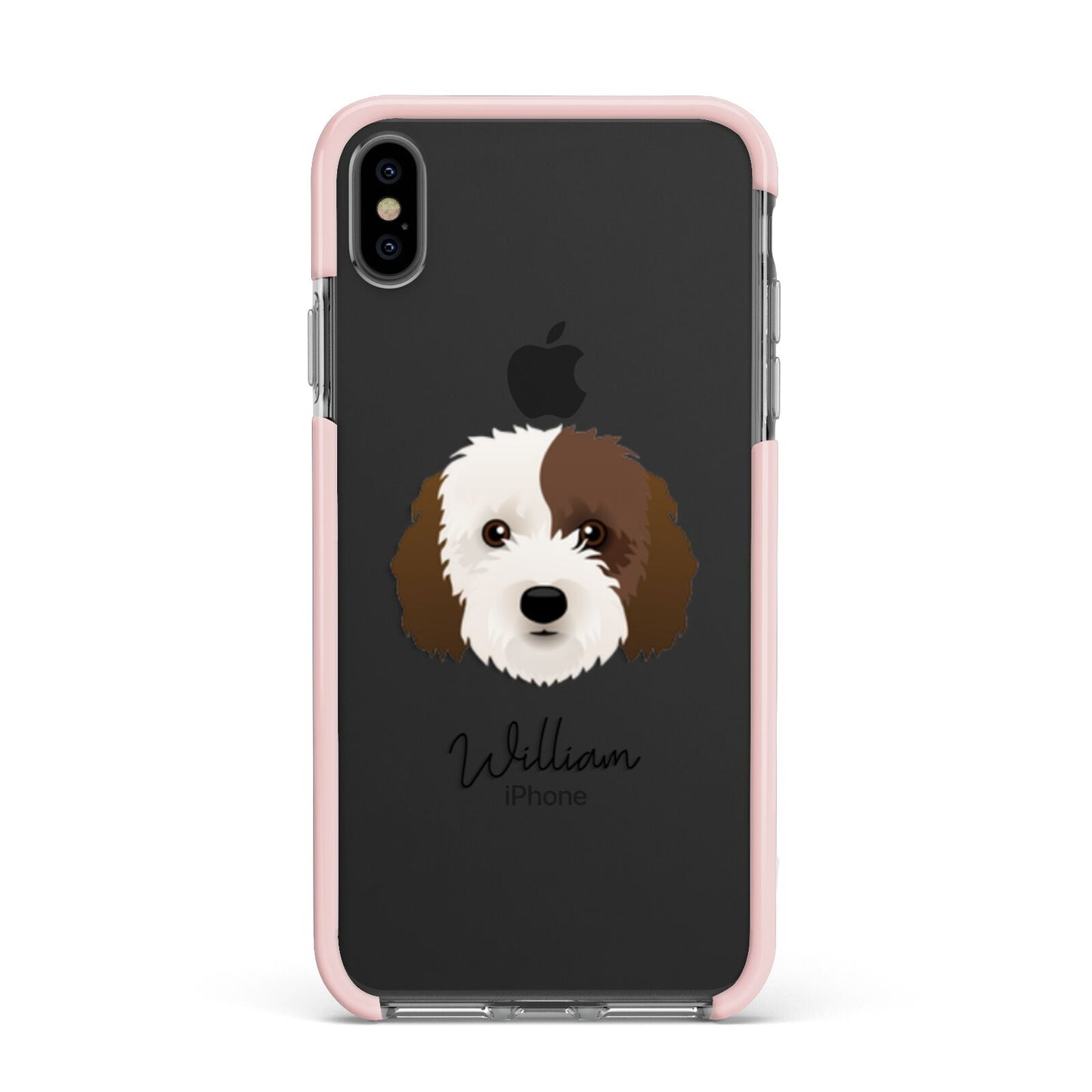 Cockapoo Personalised Apple iPhone Xs Max Impact Case Pink Edge on Black Phone