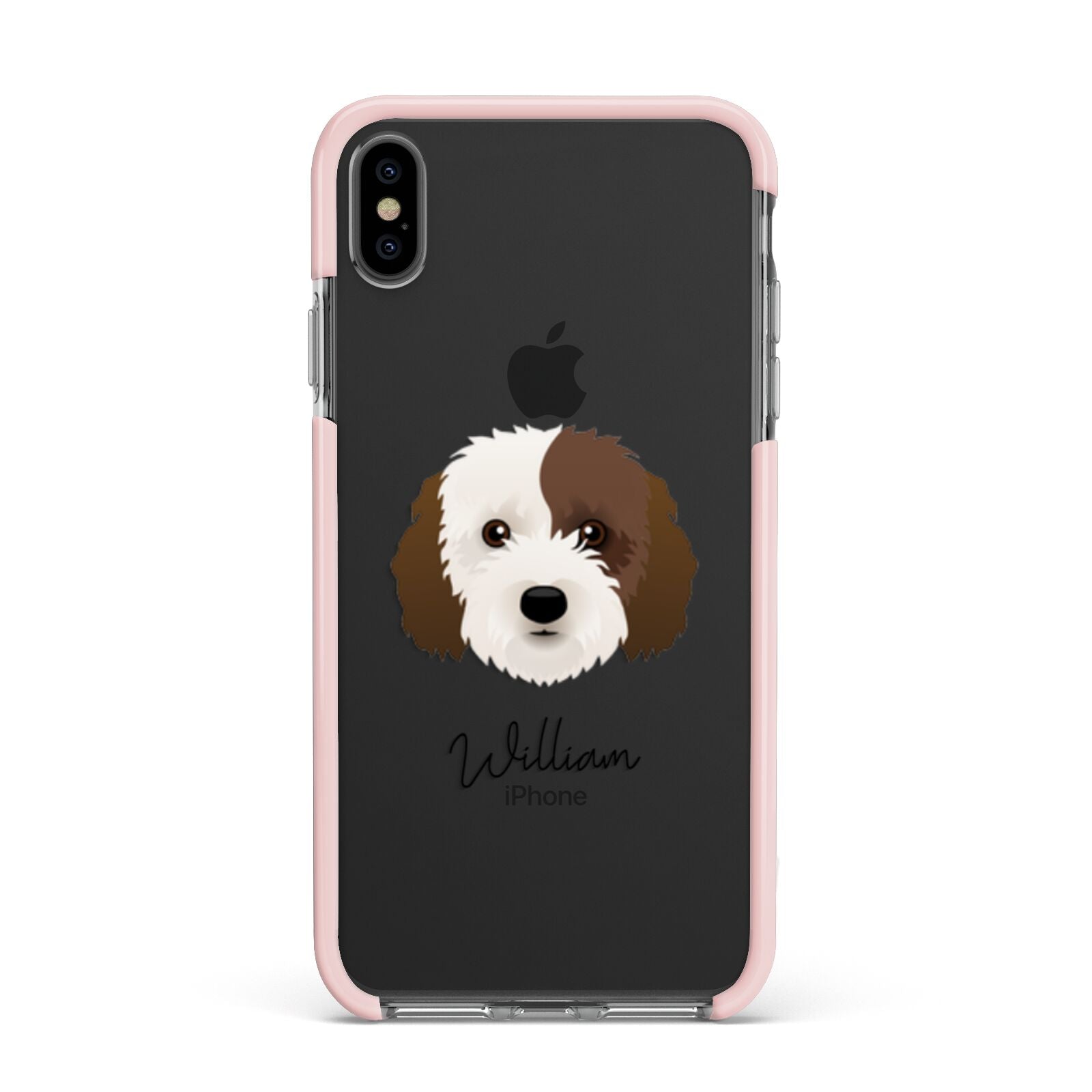 Cockapoo Personalised Apple iPhone Xs Max Impact Case Pink Edge on Black Phone
